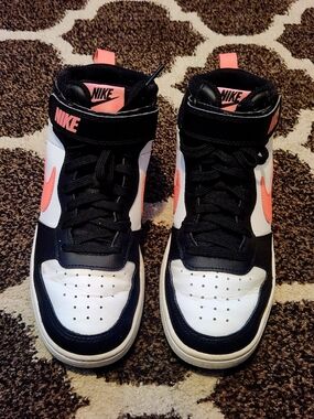 Nike White and Black Logo Label Close-Up